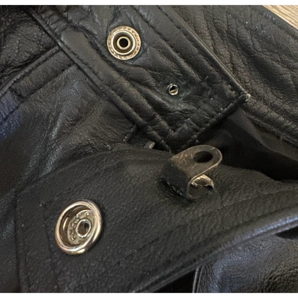 Vintage 32x30 Jinglers Black Genuine Leather Motorcycle Pant Touring Lace-Up - Picture 6 of 9